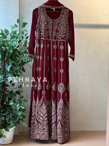 Handworked two piece anarkali set