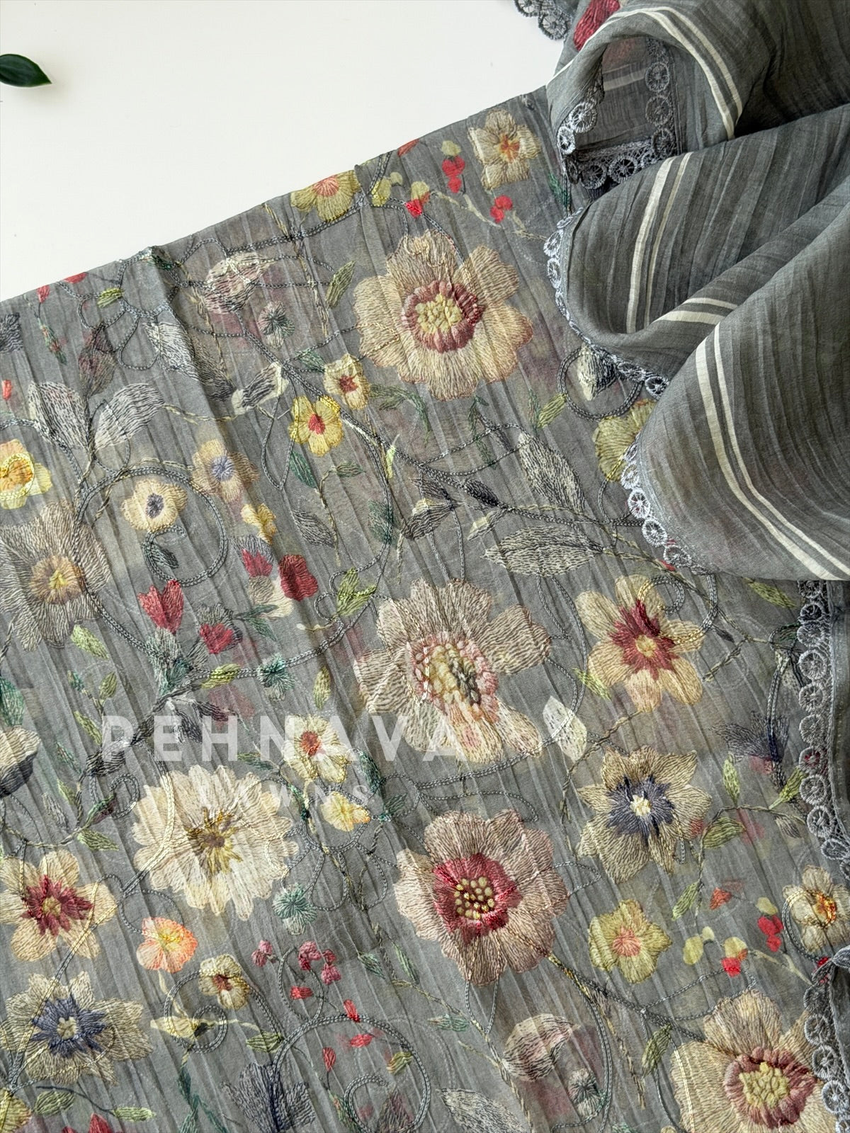 Floral Embroidered Unstitched Suit 4127
