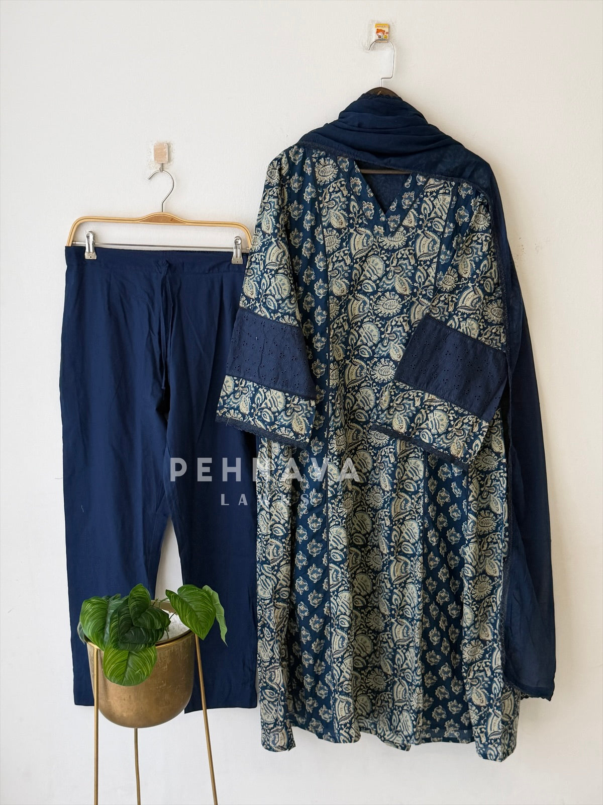 Kalamkari Paisley Printed Three-Piece Set-13104