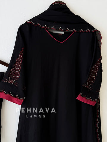 Embroidered Imported Three Piece Ensemble