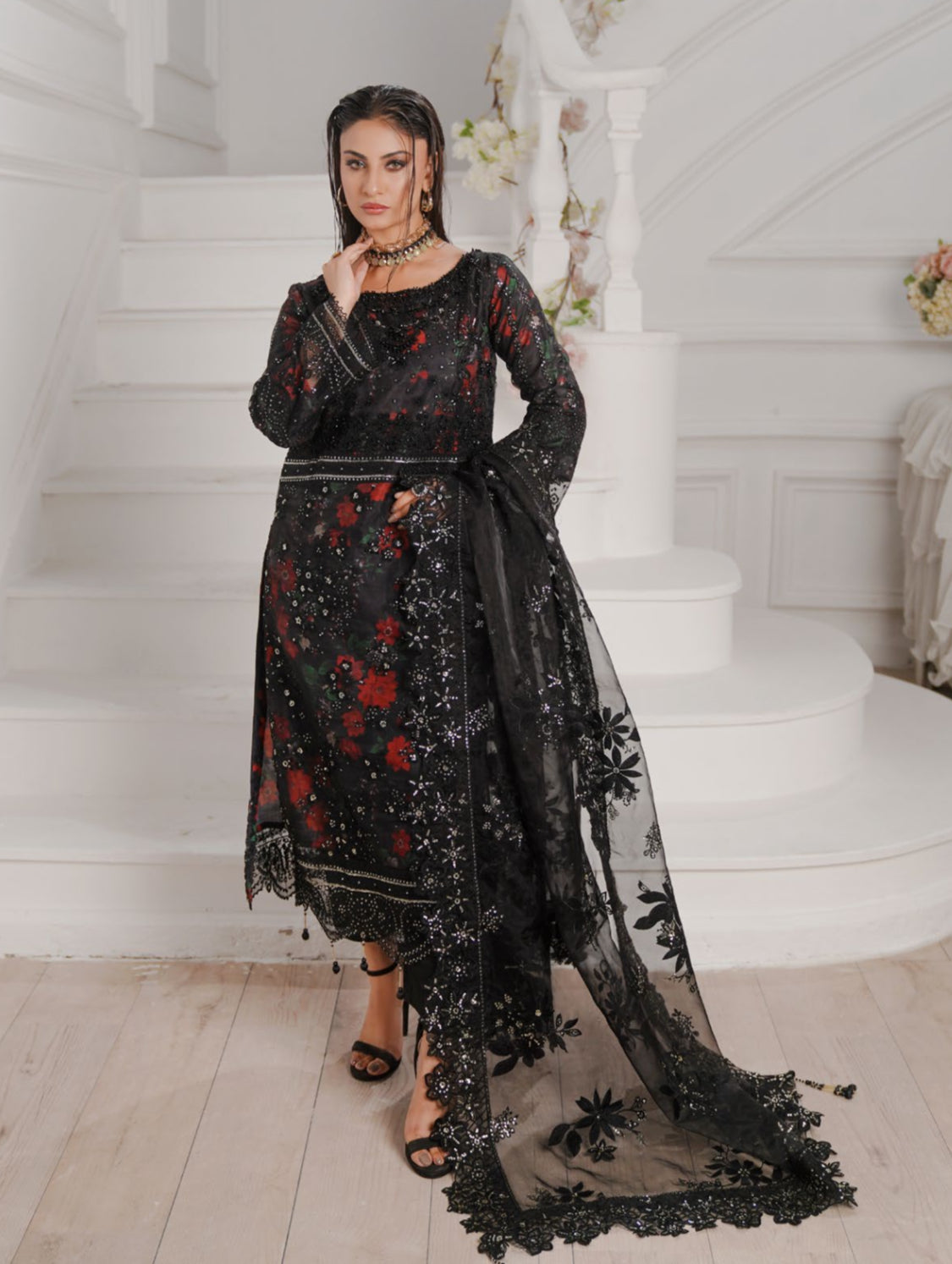 GLAMOURA BY NOOR'S SEMI-STITCHED 3PC | D-08