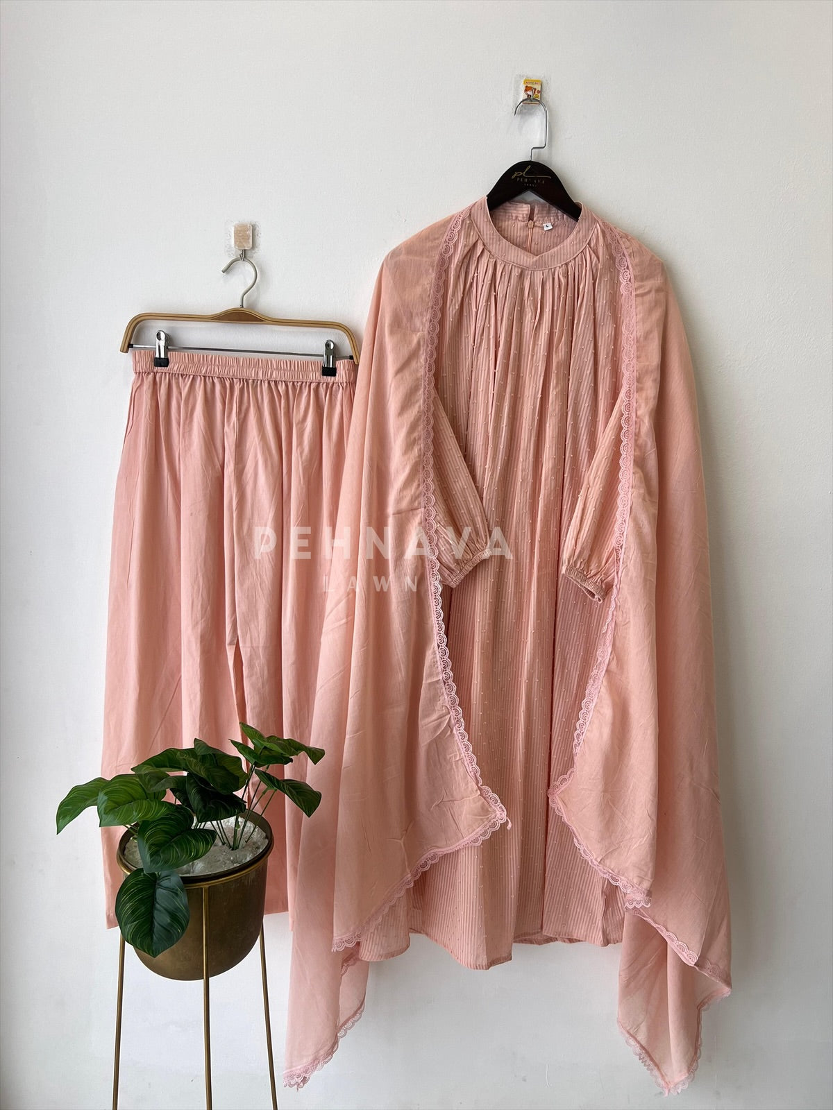 Balloon Sleeve Dobby Cotton  Sui-4024