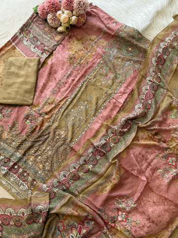 Dual Shade Muslin Suit-198
