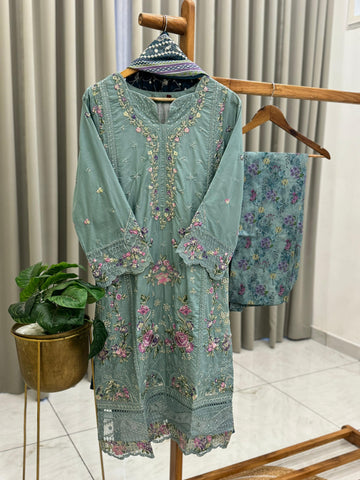 Premium Floral Embroidery lawn suit