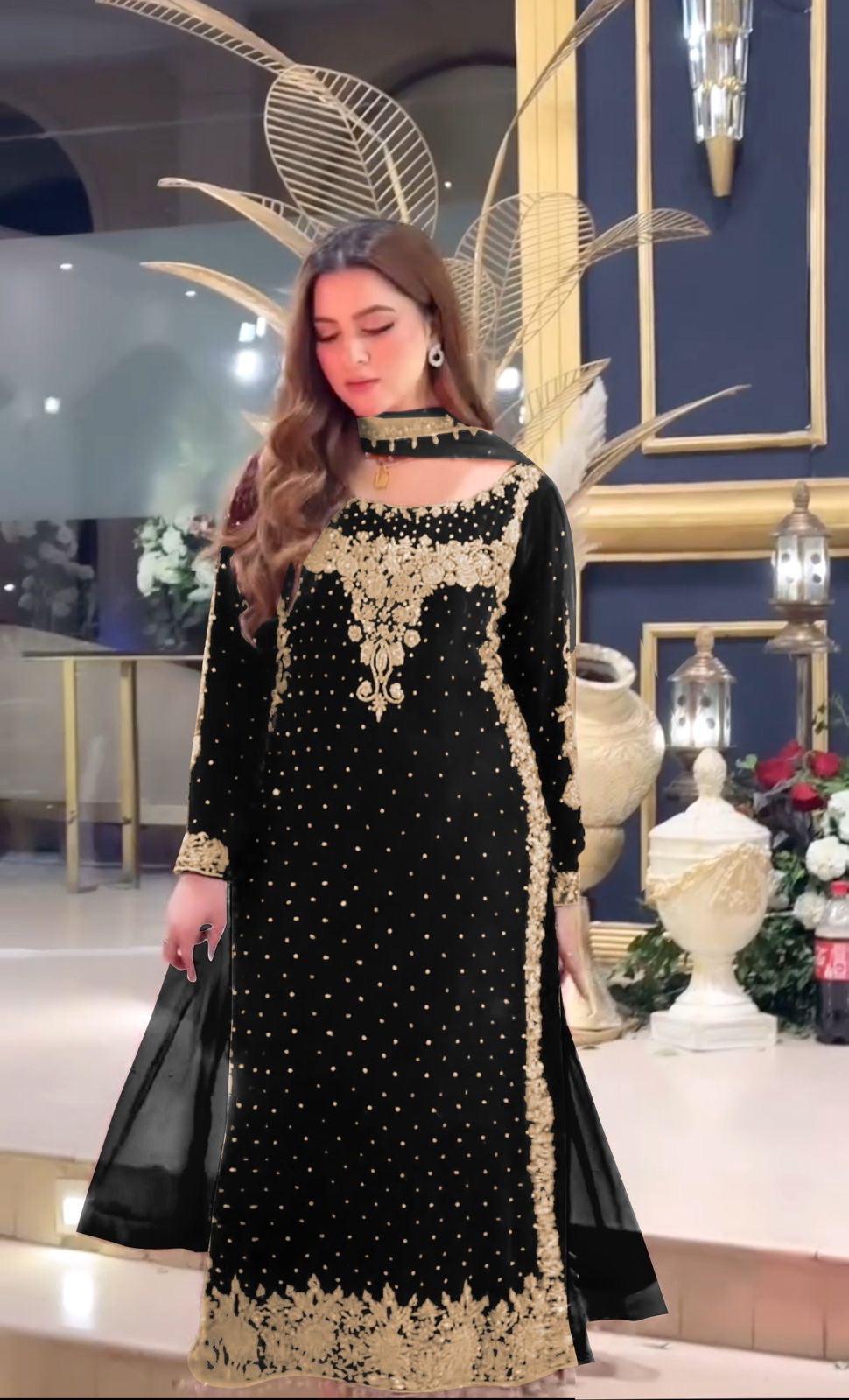 Viscous Velvet Designer Suit-2864