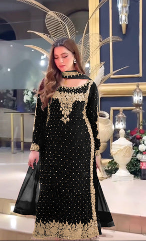Viscous Velvet Designer Suit-2864