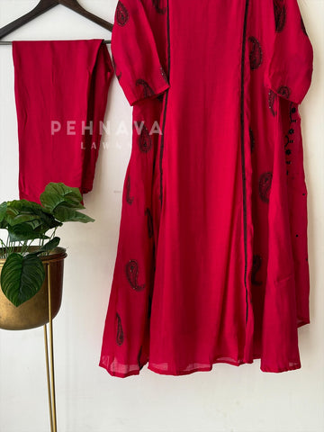 Chanderi Embroidery Suit Set-22158