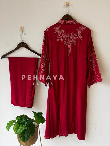 Muslin Embroidered Ensemble D010