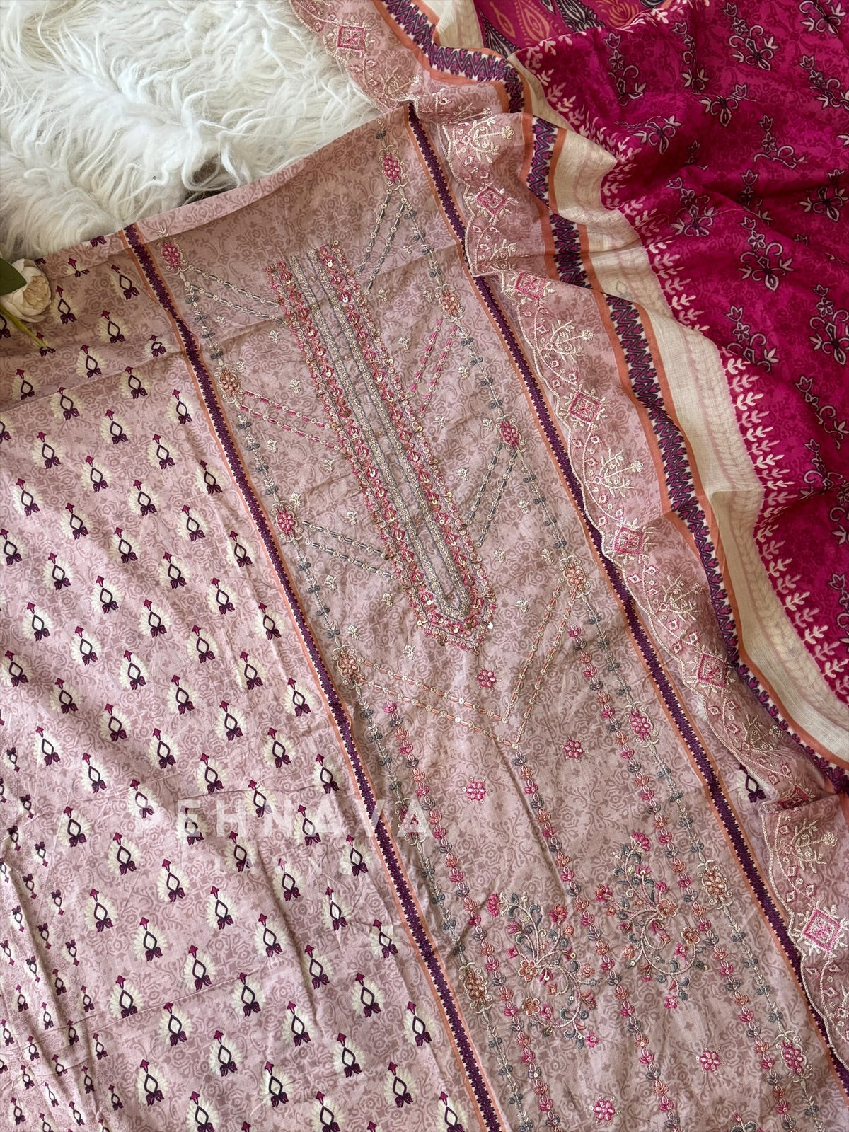 Casual Embroidered Suit-2706 - Pehnava Lawns