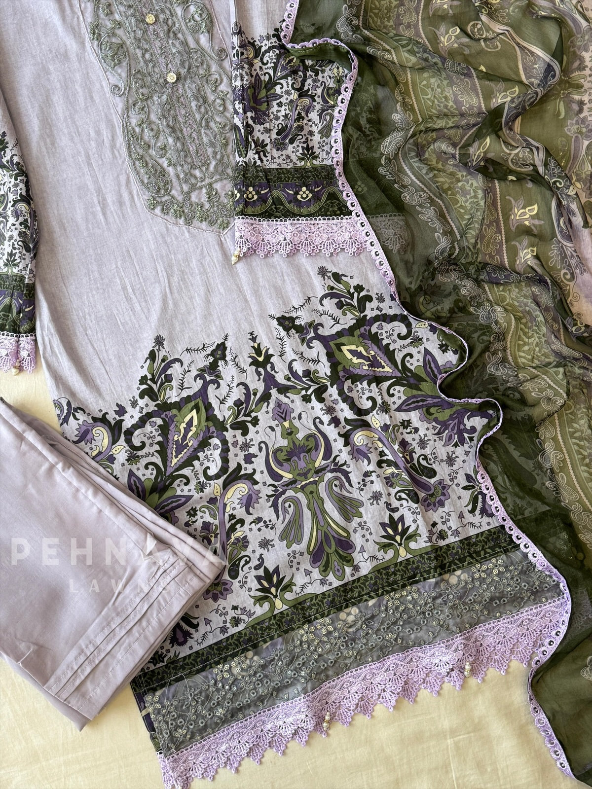 Embroidery Print Suit