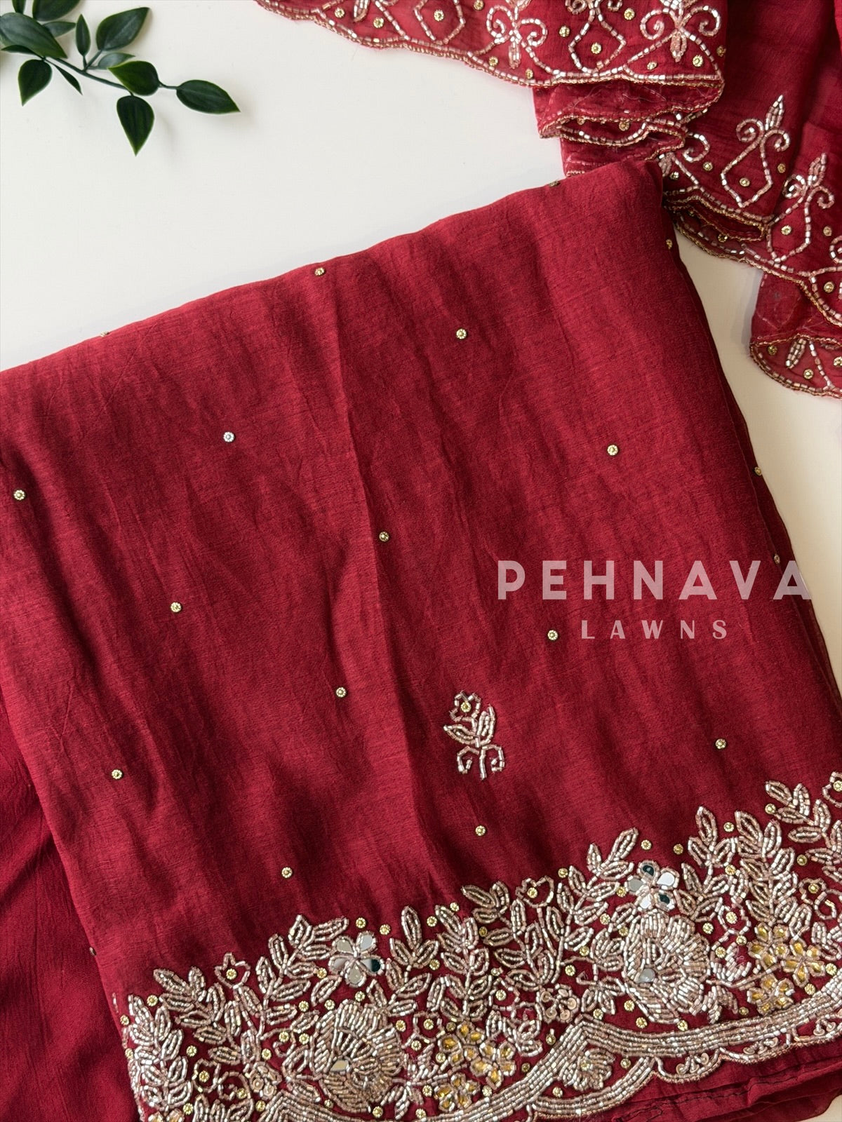 Chanderi Handworked Unstitched Suit-18566