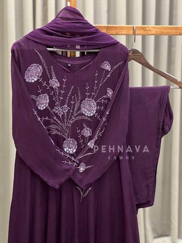 Yoke Sequin Embroidered Suit-No.2 - Pehnava Lawns
