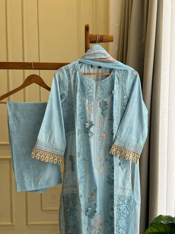 Premium Pure Lawn Embroidered Suit - 07