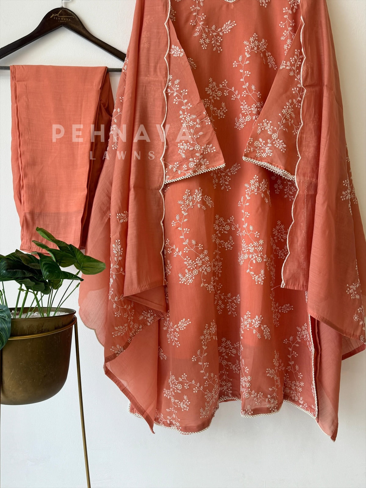 Elegant floral Embroidered Suit-12818