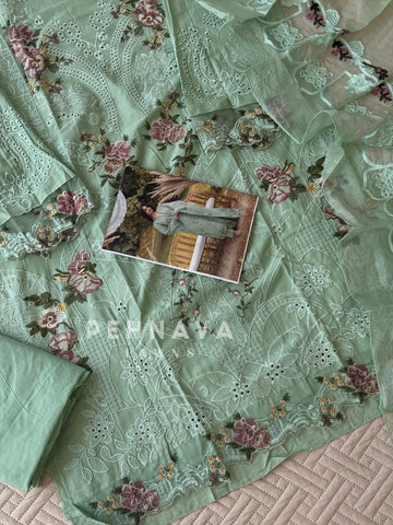 Embroidered Semi Stitched Suit 3903B