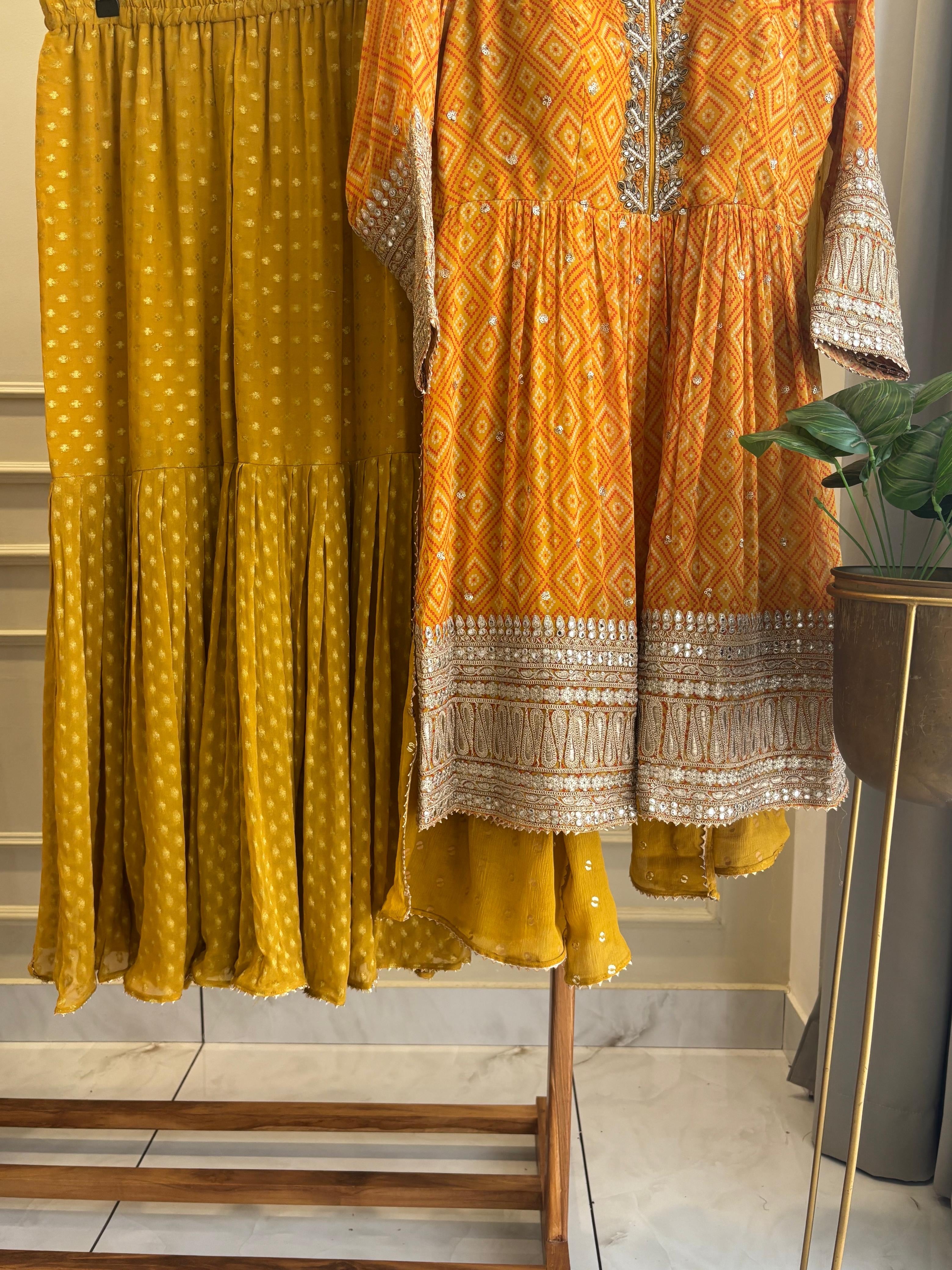 Handworked Peplum Sharara Suit