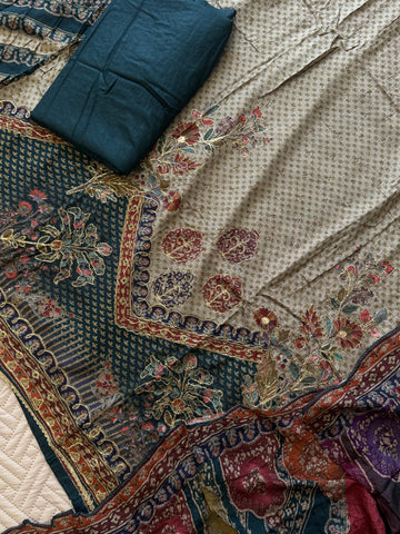 Pure muslin with detailings  and muslin Dupatta-280