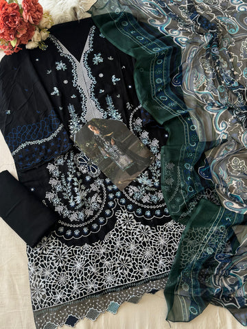 Semi-stitched Embroidered Rayon Suit 1452