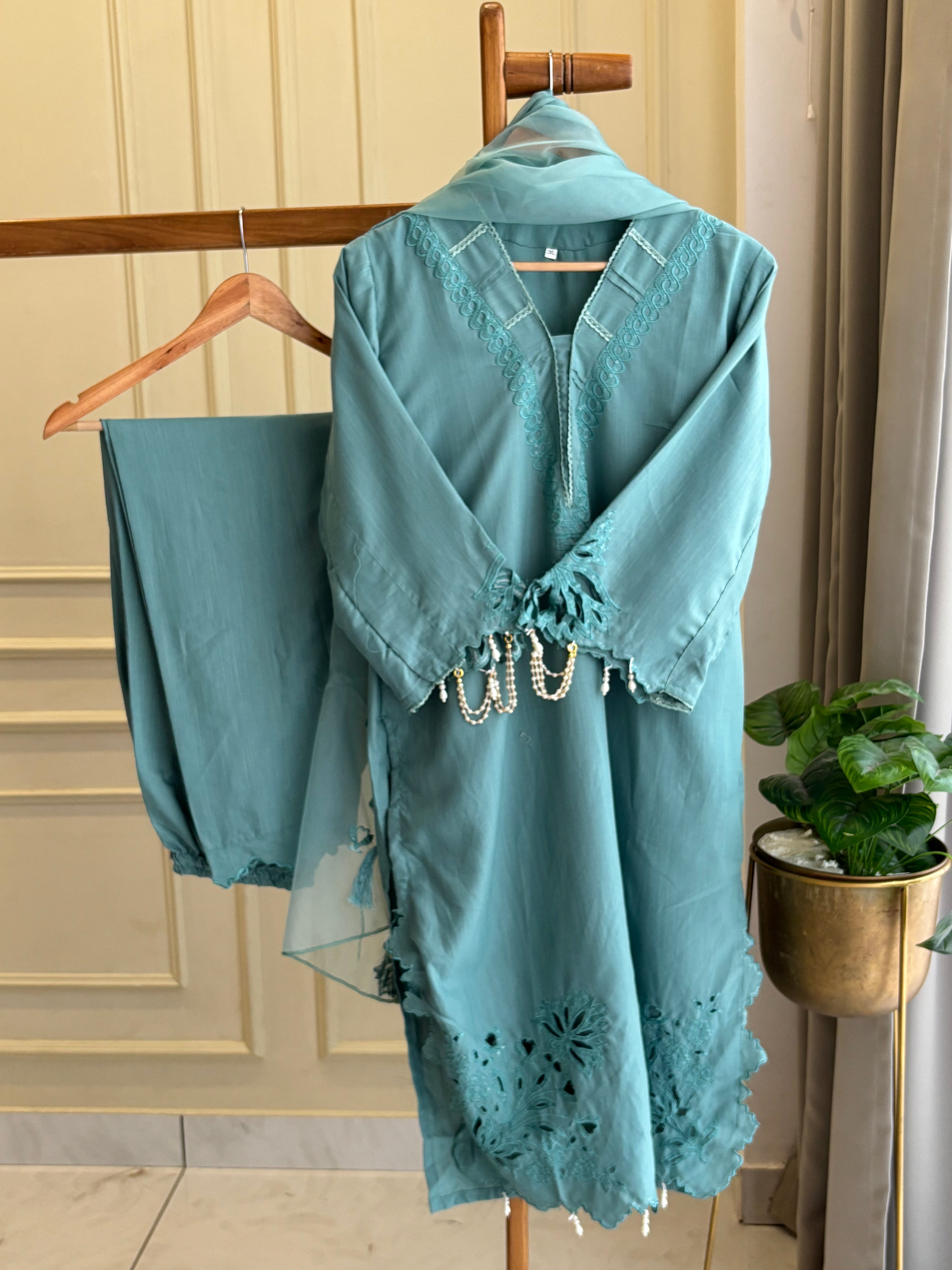 Cutwork Embroidered Trendy Suit