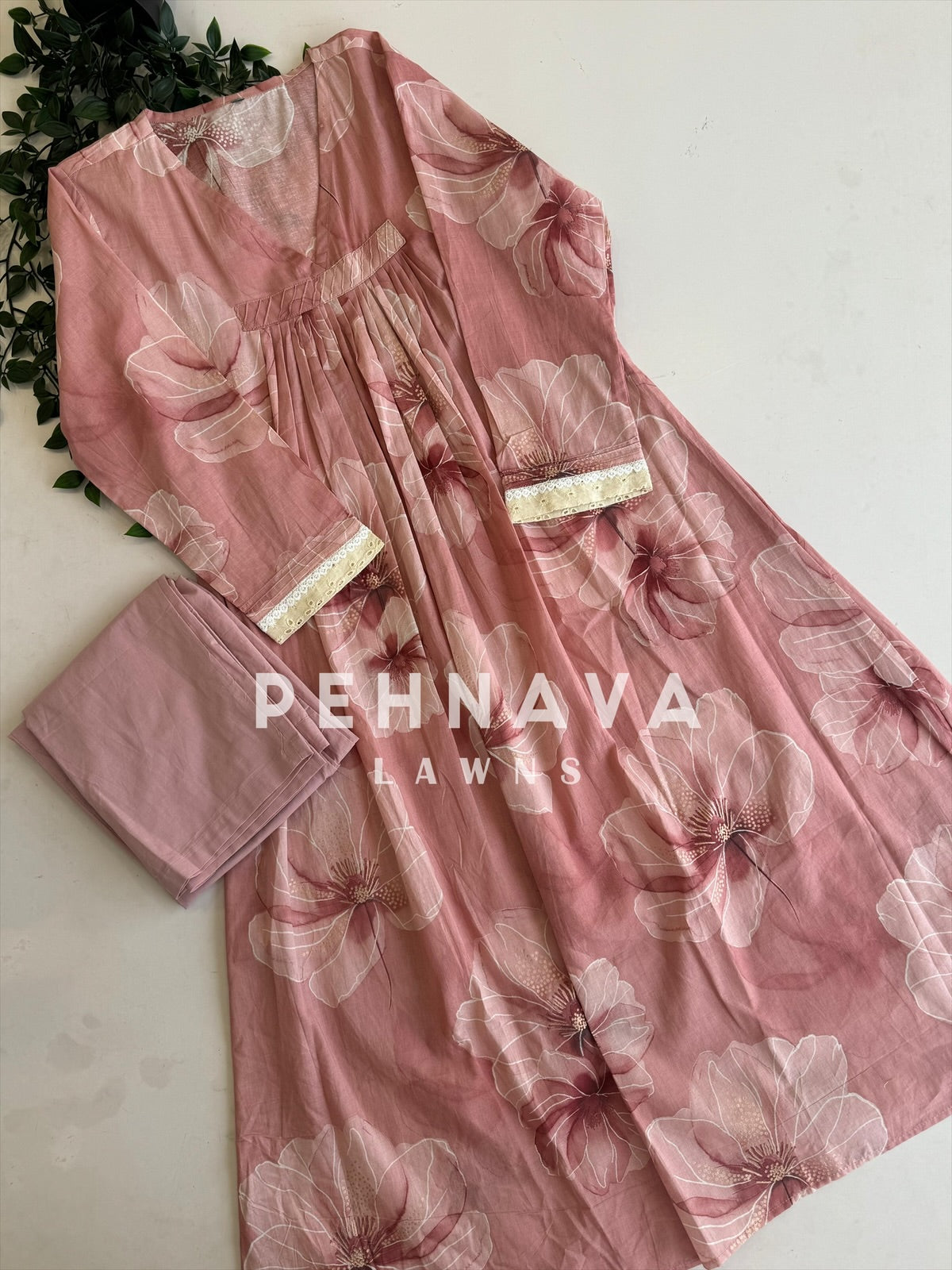 Soft Floral Luxe Cotton Coord Set - Pehnava Lawns