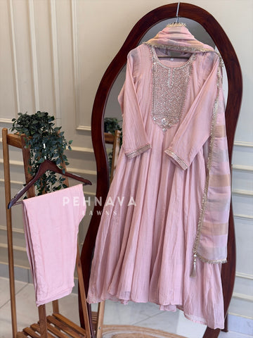 Neck Embellished Anarkali Ensemble 5594