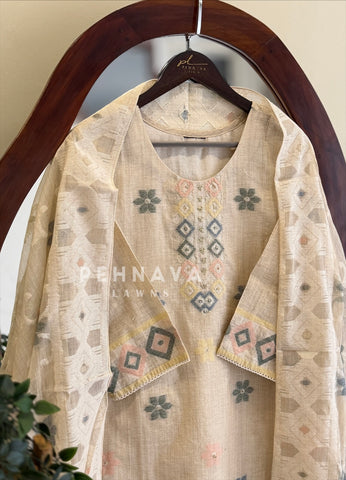 Yoke Printed Suit Set -Shaziya1