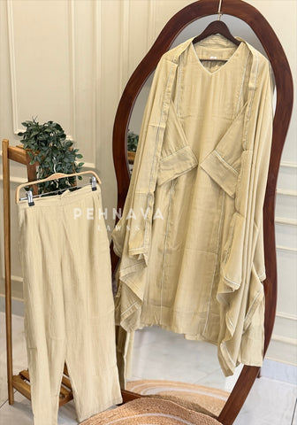 V Neck Panel Suit Set 5018