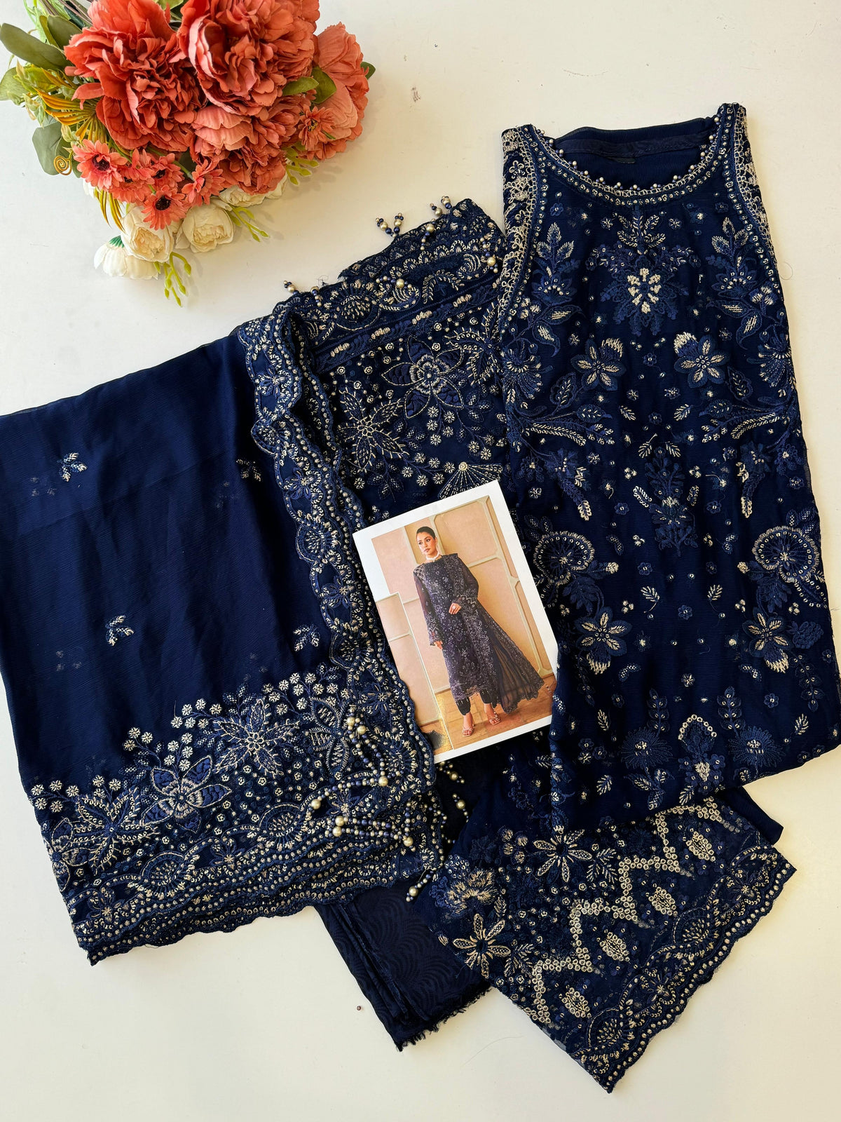 Luxurious Chiffon Embroidered Unstitched Suit-6
