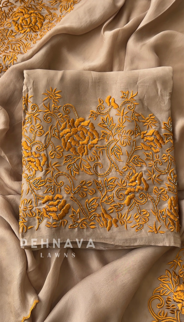 Premium Floral Embroidered Unstitched Suit