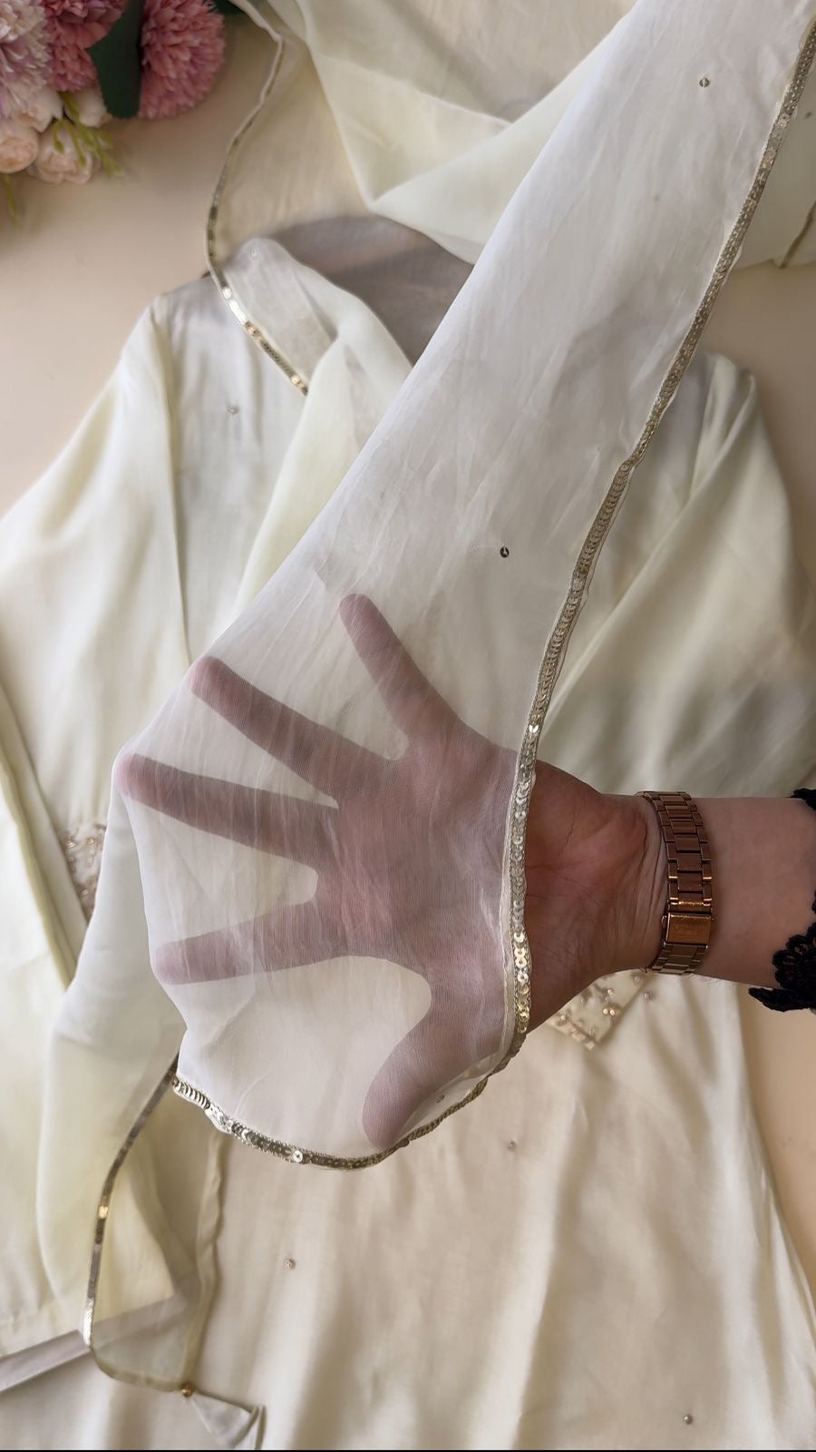 Premium russian silk suit with hand-work detailings-9076