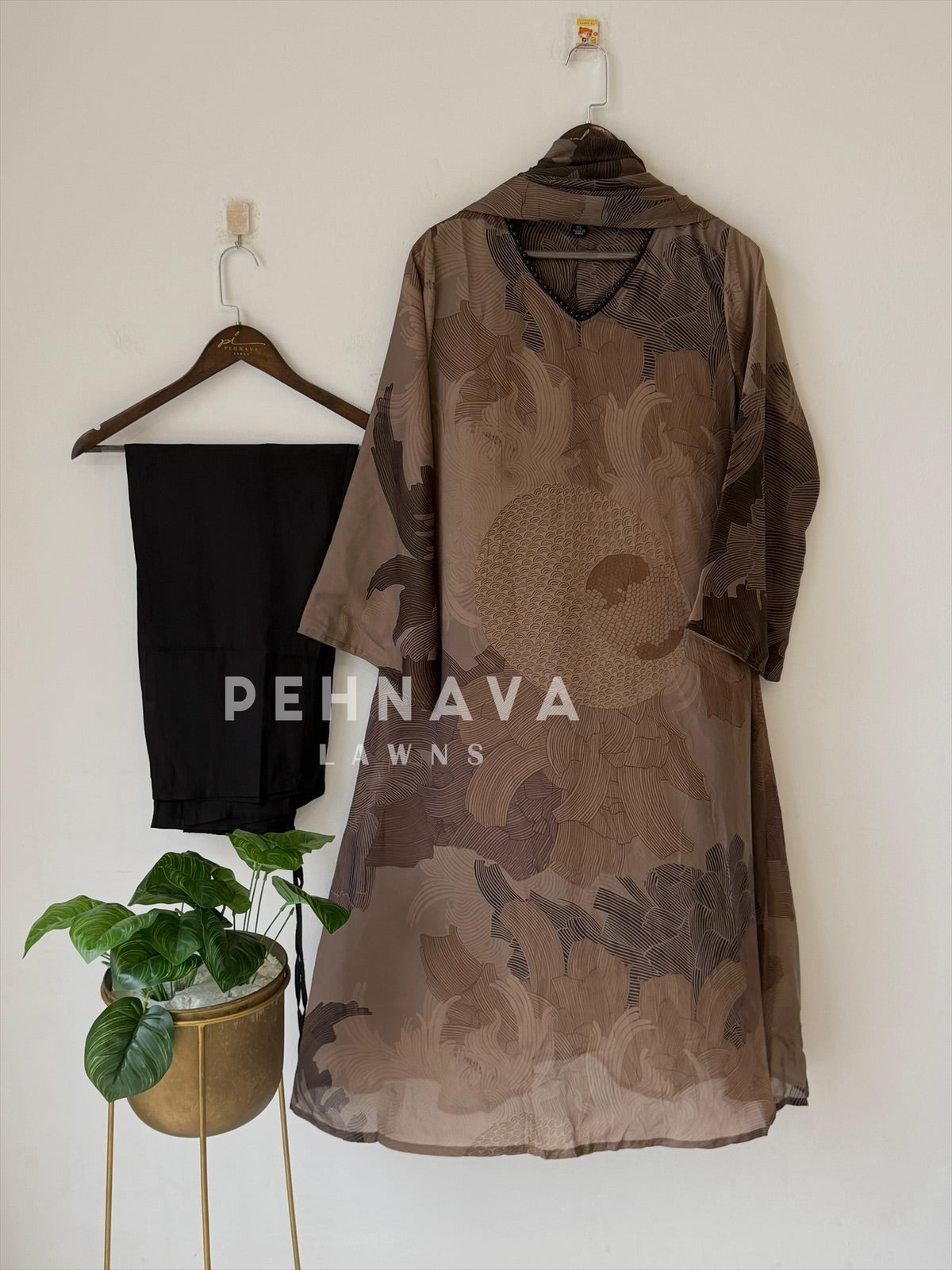 Printed Organza Ensemble Suit-4201