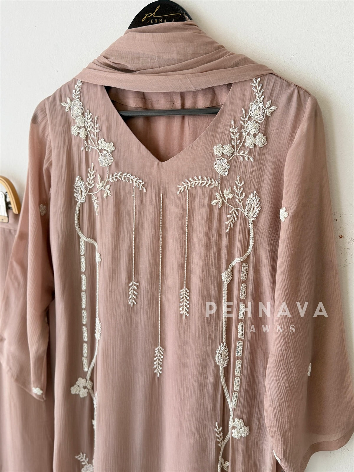 Hand Beaded Embroidered Suit - Pehnava Lawns