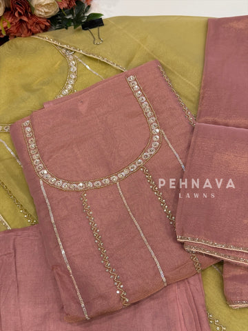 Tissue Handworked Unstitched Suit-304