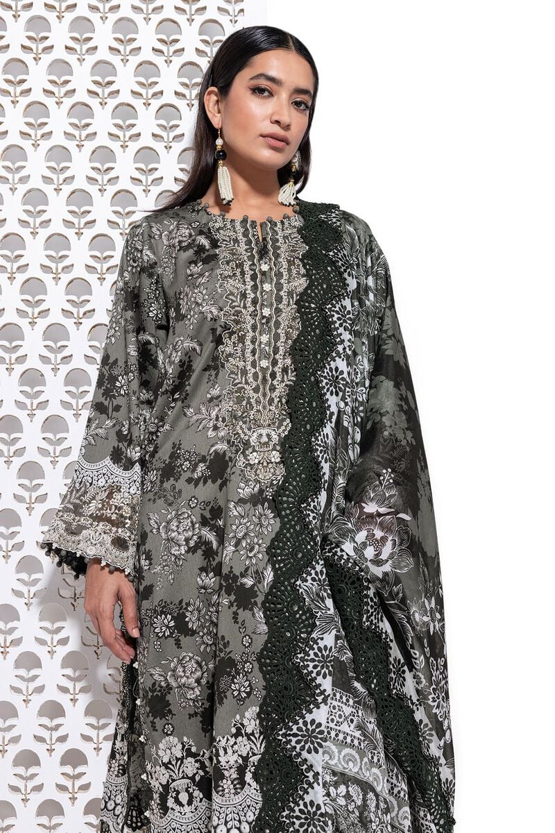 Khaadi Unstitched embroidered Lawn suit-7932