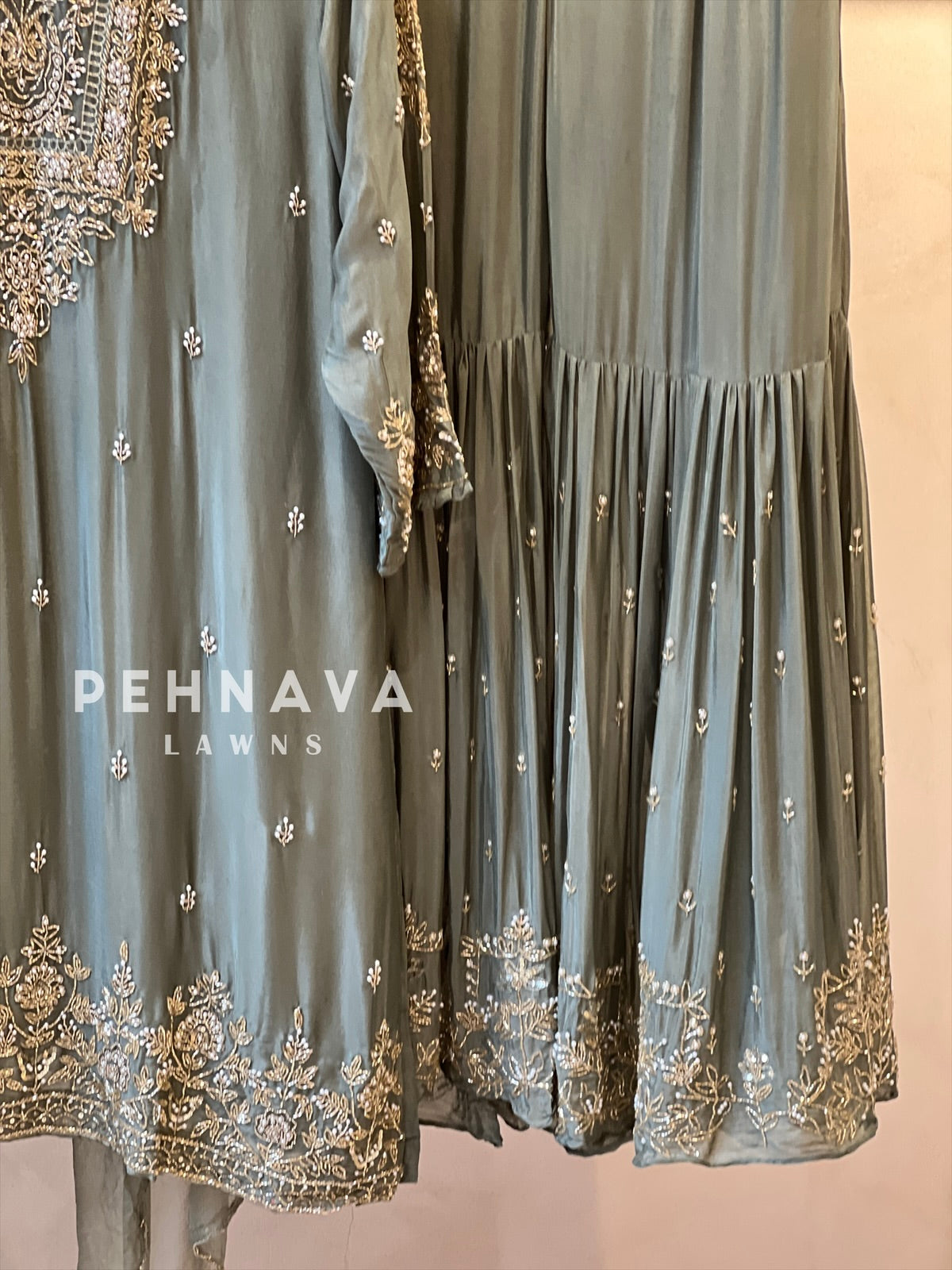 Heavily Handworked Sharara with Pure Chiffon Dupata
