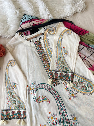 Cotton Straight Kurta-White