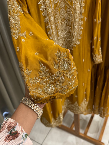 Heavily Handworked Sharara with Pure Chiffon Dupata-6789