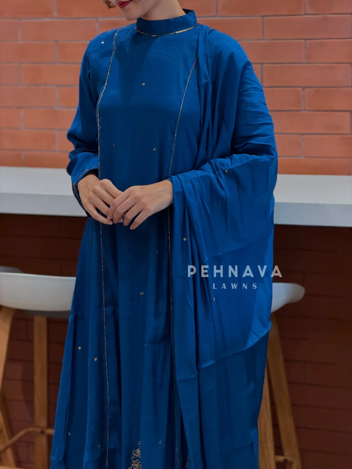 Handworked panel Anarkali Ensemble H-183