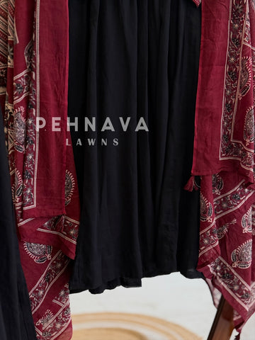 Printed Yoke Dupatta Cotton Suit Set