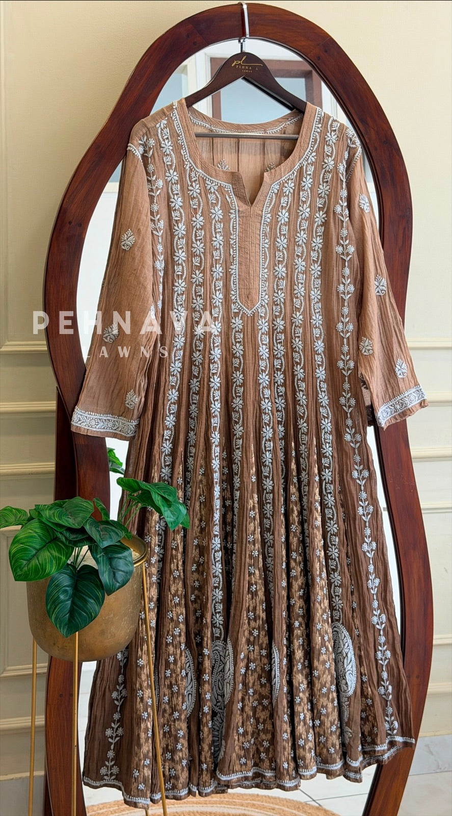 Multi-shade Chikankari Embroidered Ensemble