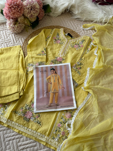 Kids comfy wear -ready to wear MKD-EF25-50 YELLOW