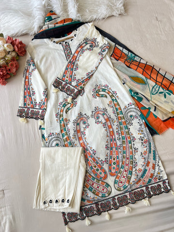 Cotton Straight Kurta-White