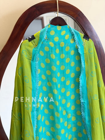 Polka Dot Unstitched Suit-3584