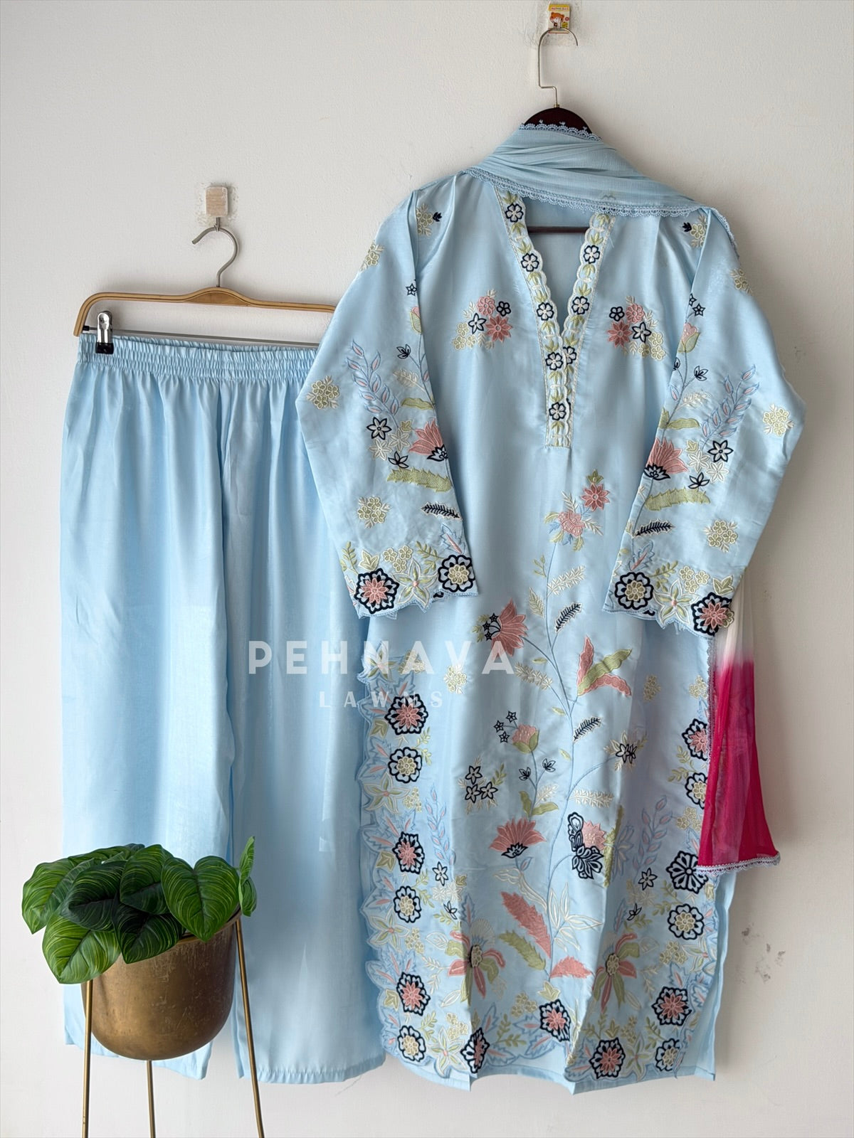 Floral Embroidered Three Piece Set LRC 373