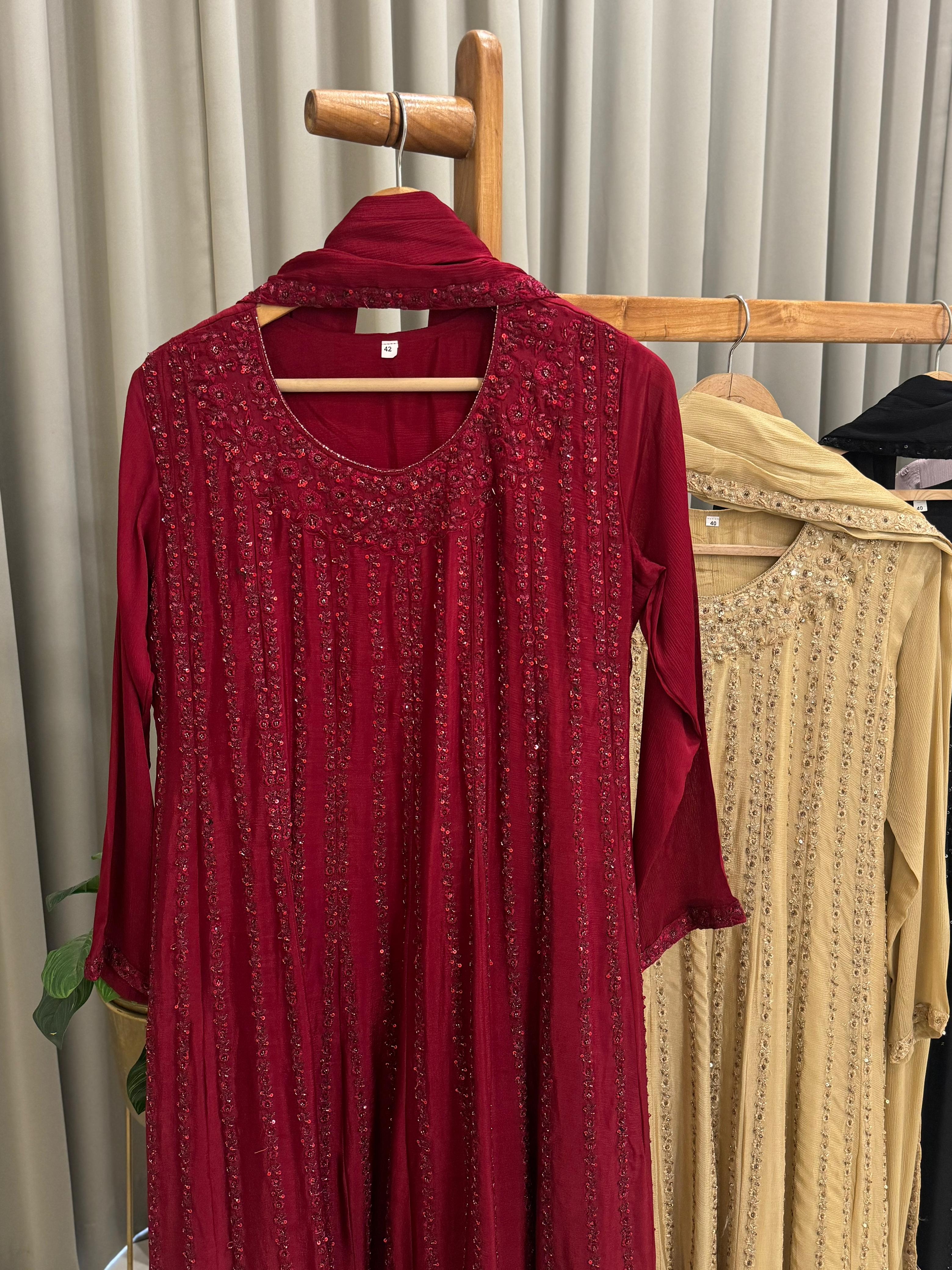 Heavy hand worked full gown-34560