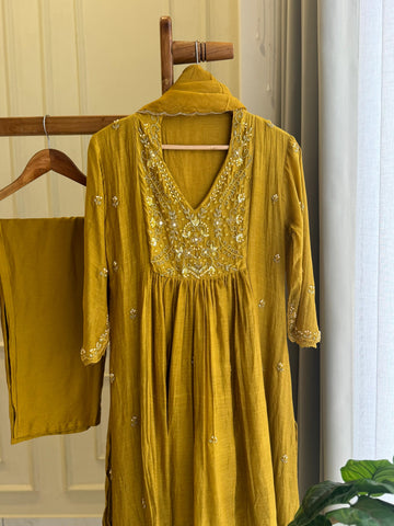 Mulchandheri Panel Cut Handwork Detailing Suit