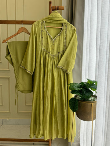 Pure Mul-chandheri Handworked Suit