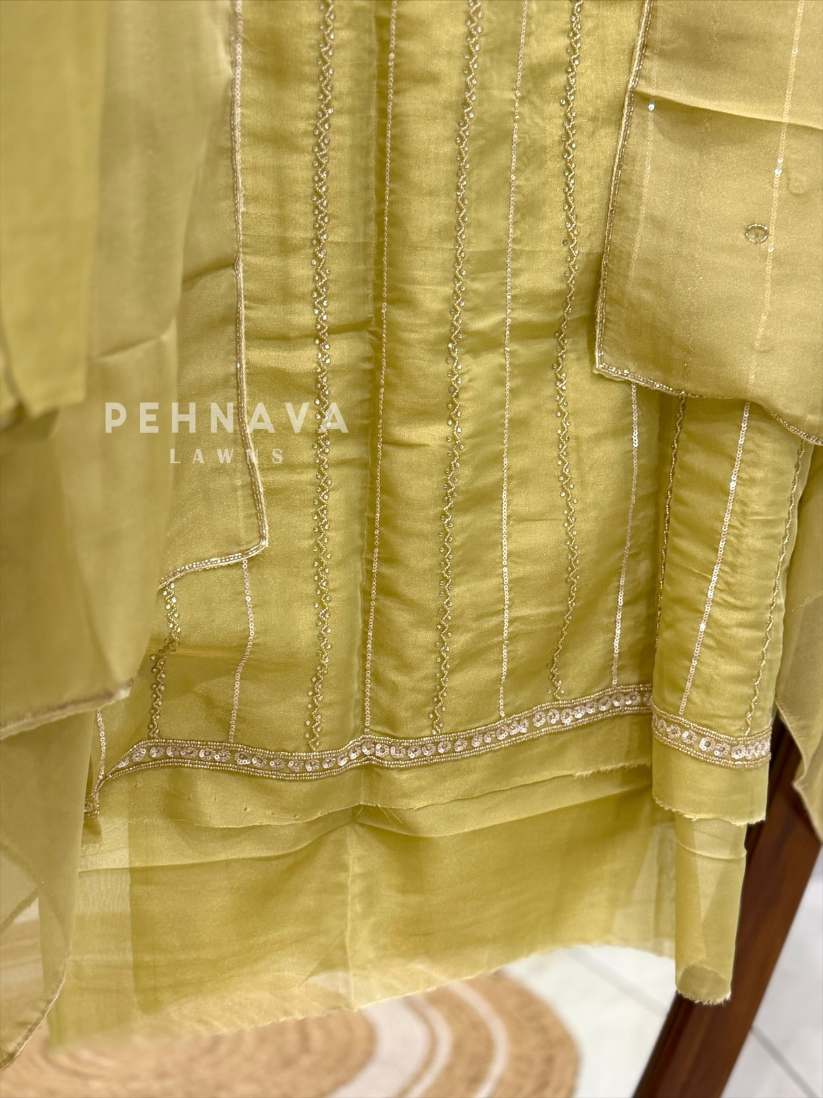 Tissue Handworked Unstitched Suit-RR304 - Pehnava Lawns