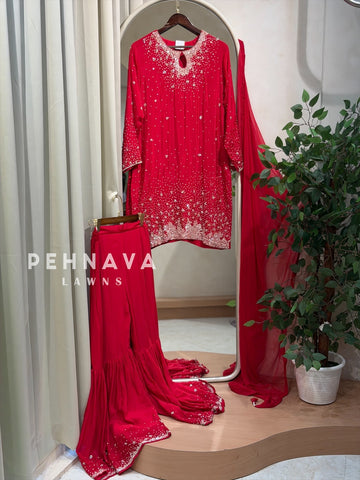 Premium Sequins Sharara Suit