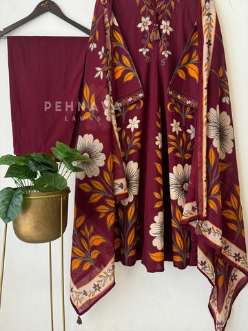 Floral Panel Cotton Suit